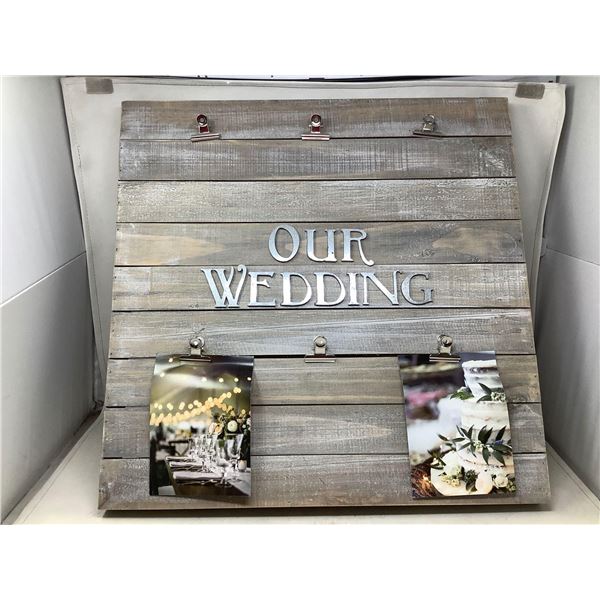 "Our Wedding" Clip On Photo Board