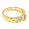 Image 2 : Gold plated Silver Emerald White Topaz(3ct) Gold Rhodium Plated Ring (~weight 3.2g)