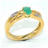 Image 3 : Gold plated Silver Emerald White Topaz(3ct) Gold Rhodium Plated Ring (~weight 3.2g)