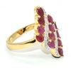 Image 2 : Gold plated Silver Ruby White Topaz(13.5ct) Gold Rhodium Plated Ring (~weight 4.7g)