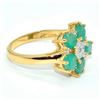 Image 2 : Gold plated Silver Emerald White Topaz(14.5ct) Gold Rhodium Plated Ring (~weight 3.95g)