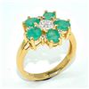 Image 3 : Gold plated Silver Emerald White Topaz(14.5ct) Gold Rhodium Plated Ring (~weight 3.95g)