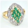 Image 1 : Gold plated Silver Emerald White Topaz(7.25ct) Gold Rhodium Plated Ring (~weight 4.2g)