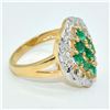 Image 2 : Gold plated Silver Emerald White Topaz(7.25ct) Gold Rhodium Plated Ring (~weight 4.2g)