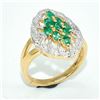 Image 3 : Gold plated Silver Emerald White Topaz(7.25ct) Gold Rhodium Plated Ring (~weight 4.2g)
