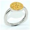 Image 3 : 2-toned Silver Diamond(1.5ct) Rhodium Plated Ring (~weight 3.3g)