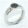 Image 3 : Silver Blue Diamond(0.75ct) Rhodium Plated Ring (~weight 2.85g)