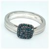 Image 1 : Silver Blue Diamond(1ct) Rhodium Plated Ring (~weight 3.65g)