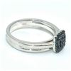 Image 2 : Silver Blue Diamond(1ct) Rhodium Plated Ring (~weight 3.65g)