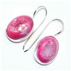 Image 3 : Silver Pink Druzy(1.1ct) Hand Made Earrings (~weight 8.9g)