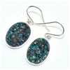 Image 3 : Silver Green Druzy(76.5ct) Hand Made Earrings (~weight 5.65g)