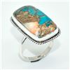Image 3 : Silver Oyster Turquoise(72ct) Hand Made Ring (~weight 7.05g)