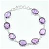 Image 1 : Silver Amethyst(95.5ct) Hand Made Bracelet (~weight 10.05g)