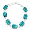 Image 1 : Silver Blue Copper Turquoise(113.5ct) Hand Made Bracelet (~weight 14.6g)