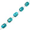 Image 2 : Silver Blue Copper Turquoise(113.5ct) Hand Made Bracelet (~weight 14.6g)