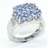 Image 3 : Silver Tanzanite (12.25ct) Rhodium Plated Ring (~weight 4.98g)