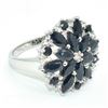 Image 2 : Silver Blue Sapphire White Topaz(18ct) Rhodium Plated Ring (~weight 4.65g)