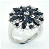 Image 3 : Silver Blue Sapphire White Topaz(18ct) Rhodium Plated Ring (~weight 4.65g)