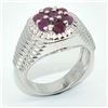 Image 3 : Silver Ruby (9ct) Rhodium Plated Ring (~weight 8.35g)