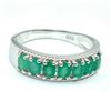 Image 1 : Silver Emerald(9.5ct) Rhodium Plated Ring (~weight 2.75g)