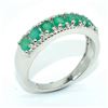 Image 3 : Silver Emerald(9.5ct) Rhodium Plated Ring (~weight 2.75g)