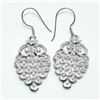 Image 1 : Silver Cubic Zirconia(4.5ct) Rhodium Plated Earrings (~weight 8.4g)