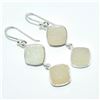 Image 2 : Silver Druzy(36ct) Hand Made Earrings (~weight 6.45g)