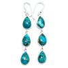 Image 1 : Silver Blue Copper Turquoise(67.5ct) Hand Made Earrings (~weight 8g)