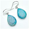 Image 2 : Silver Druzy Priba Colour(81ct) Hand Made Earrings (~weight 7g)