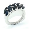 Image 3 : Silver Blue Sapphire (13.5ct) Rhodium Plated Ring (~weight 4.75g)