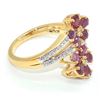 Image 2 : Gold plated Silver Ruby White Topaz(14.5ct) Gold Rhodium Plated Ring (~weight 4.65g)