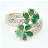 Image 1 : Gold plated Silver Emerald White Topaz(14.5ct) Gold Rhodium Plated Ring (~weight 4.5g)