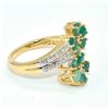Image 2 : Gold plated Silver Emerald White Topaz(14.5ct) Gold Rhodium Plated Ring (~weight 4.5g)