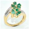 Image 3 : Gold plated Silver Emerald White Topaz(14.5ct) Gold Rhodium Plated Ring (~weight 4.5g)