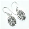 Image 2 : Silver Silver Druzy(66ct) Hand Made Earrings (~weight 4.5g)