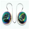 Image 1 : Silver Rainbow Druzy(113.5ct) Hand Made Earrings (~weight 9.45g)