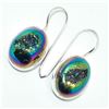 Image 3 : Silver Rainbow Druzy(113.5ct) Hand Made Earrings (~weight 9.45g)