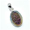 Image 2 : Silver Rainbow Druzy(58.5ct) Hand Made Pendant (~weight 4.05g)