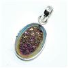 Image 3 : Silver Rainbow Druzy(58.5ct) Hand Made Pendant (~weight 4.05g)