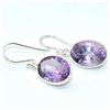 Image 2 : Silver Amethyst(79.5ct) Rhodium Plated Earrings (~weight 3.85g)