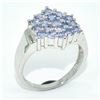 Image 3 : Silver Tanzanite(9ct) Rhodium Plated Ring (~weight 3.9g)