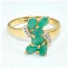 Image 1 : Gold plated Silver Emerald White Topaz(12.25ct) Gold Rhodium Plated Ring (~weight 3.05g)