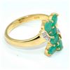 Image 2 : Gold plated Silver Emerald White Topaz(12.25ct) Gold Rhodium Plated Ring (~weight 3.05g)