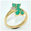 Image 3 : Gold plated Silver Emerald White Topaz(12.25ct) Gold Rhodium Plated Ring (~weight 3.05g)