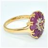 Image 2 : Gold plated Silver Ruby White Topaz(18ct) Gold Rhodium Plated Ring (~weight 4.9g)