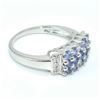 Image 2 : Silver Tanzanite White Topaz(9.75ct) Rhodium Plated Ring (~weight 3.6g)