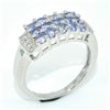 Image 3 : Silver Tanzanite White Topaz(9.75ct) Rhodium Plated Ring (~weight 3.6g)