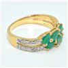 Image 2 : Gold plated Silver Emerald White Topaz(9ct) Gold Rhodium Plated Ring (~weight 3.35g)
