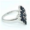Image 2 : Silver Blue Sapphire(12.25ct) Rhodium Plated Ring (~weight 3.26g)