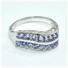 Image 1 : Silver Tanzanite(6.75ct) Rhodium Plated Ring (~weight 3.2g)